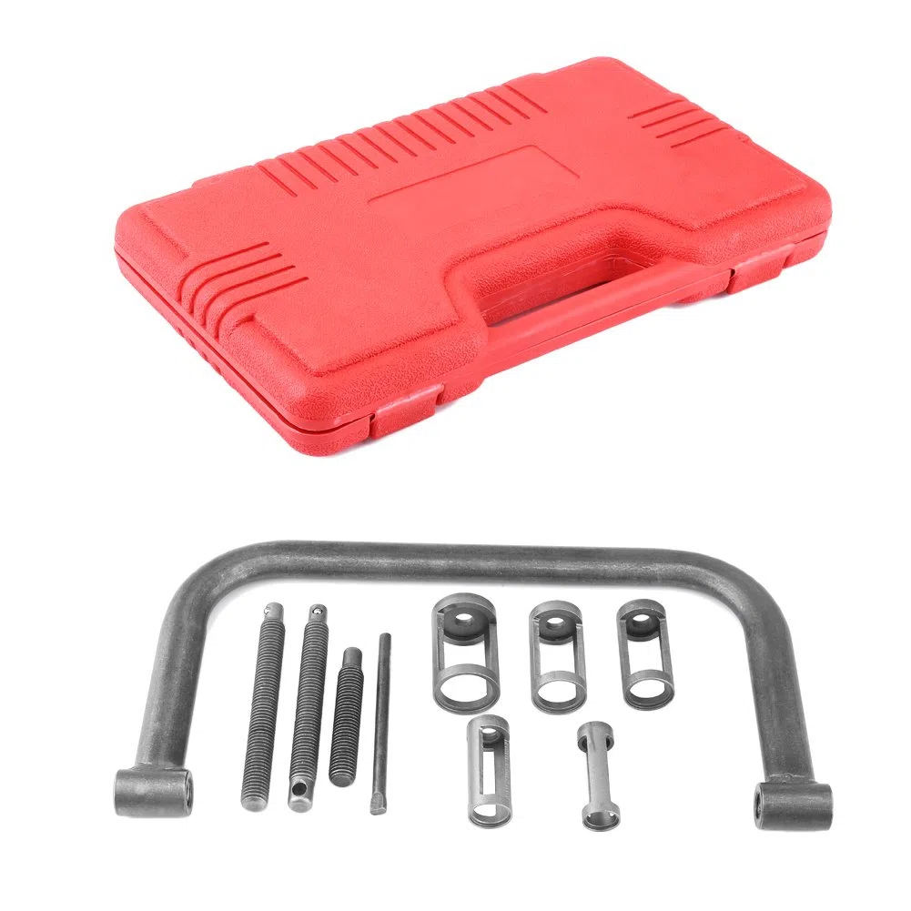 Herramienta automotriz de resorte de válvula, kit de compresor de resorte de 10 piezas con 5 adaptadores, herramienta instaladora de extracción para coche
