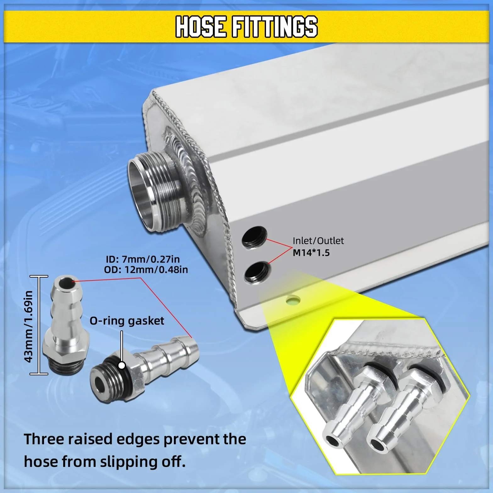 Universal Coolant Overflow Tank 2L Expansion Catch Can Kühlerreservoir Polished Aluminium Automotor Kühlmittel Recovery Kits