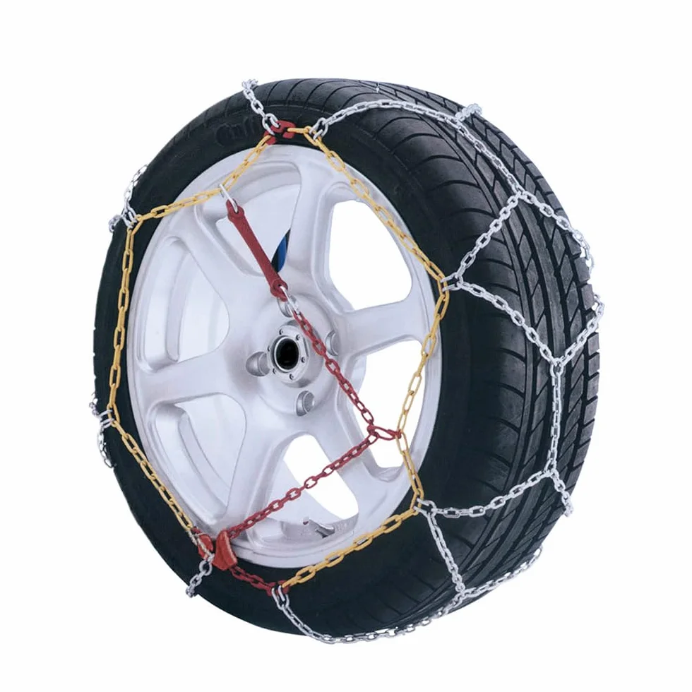 KRAWEHL - Pack de 2 Cadenas de Nieve para Coche - Cadenas de Metal Tipo Malla de Rombo - Eslabones de 9 mm - con Tensor Mecánico - Universal - Antideslizantes - Grupo 10