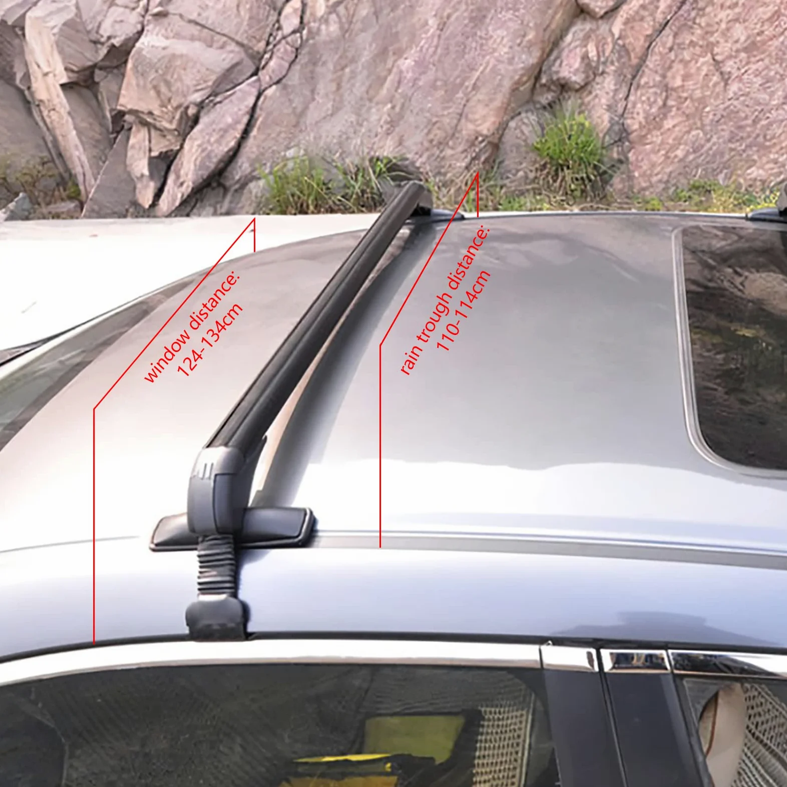 Barras de Techo universales de Aluminio,baca Coche Universal,Barras Techo Coche,Carga máxima de 45 kg,aptas para la mayoría de Coches de 4 o 5 Puertas