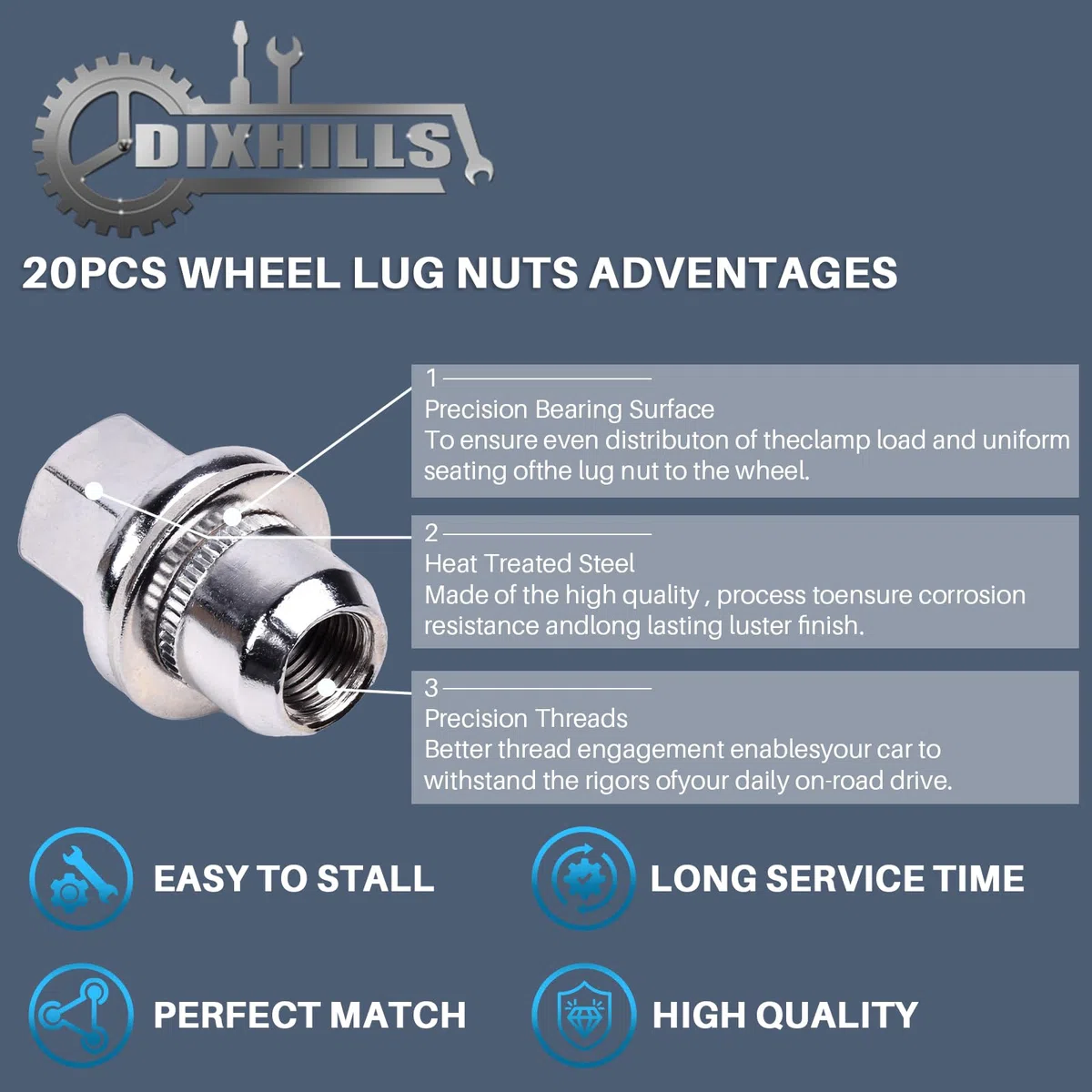 Juego de tuercas de rueda con 20 piezas de tuercas de rueda de acero aleado, compatible con LR Sport 2005-2013, Discovery LR3 LR4 2004-2014, L322 2006-2012, repuesto para LR068126 RRD500290
