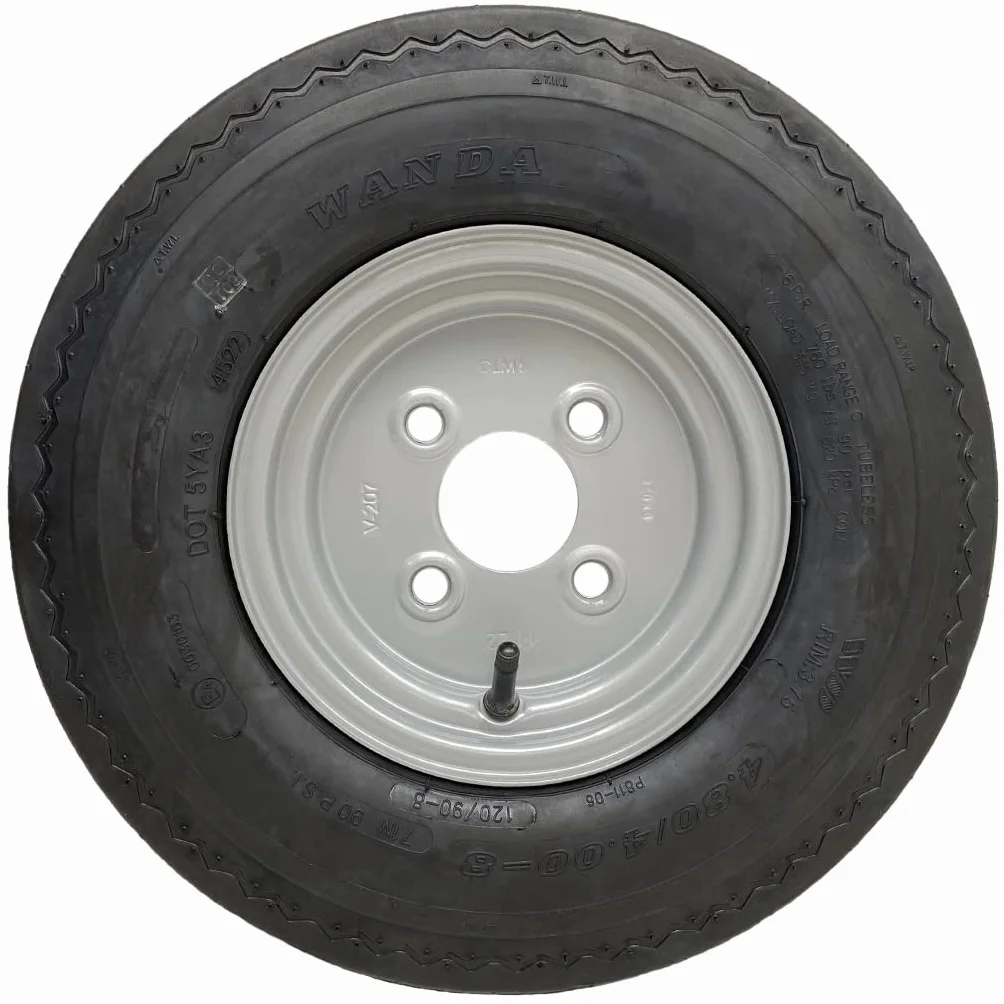 Kit de remolque 4.80/4.00x8 ruedas de 6 capas P811 4/100 mm PCD ALKO ejes de buje y tope, 690 kg