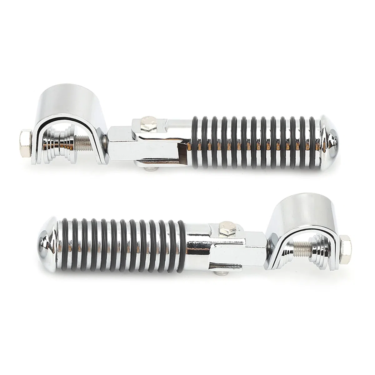 Estribos para Moto, Akozon 1 Par Soporte para Reposapiés de Abrazadera de Pedal de Motocicleta Partes de Motocicleta para Protector de Barra de Choque de Motor de 1 Pulg.(Color Acero Inoxidable)